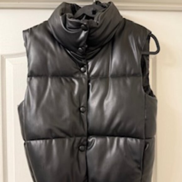 Zara Faux Leather Puffer Vest - Picture 1 of 7